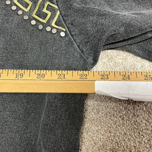 Vintage 1990’s I.B. Diffusion Beaded Gray Denim Jean Jacket Womens Size 6 - Picture 5 of 9